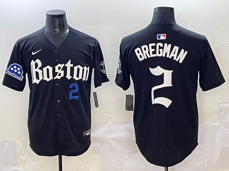 Men 2025 Boston Red Sox #2 Bregman Black Five generations Joint Name Nike MLB Jersey style 27->boston red sox->MLB Jersey